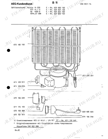 Взрыв-схема холодильника Aeg ETD 14 1 S - Схема узла Freezer cooling system